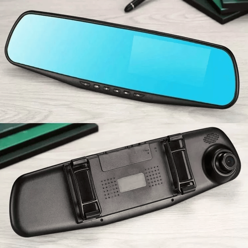 Espejo Retrovisor Doble Camara Pantalla: Seguridad al volante + Envío Gratis